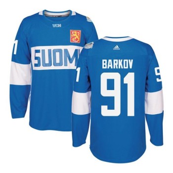 Team Finland #91 Aleksander Barkov Blue 2016 World Cup Stitched NHL Jersey Team Finland #91 Aleksander Barkov Blue 2016 World Cup Stitched NHL Jersey