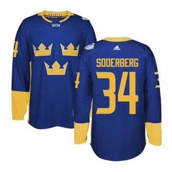 Team Sweden #34 Carl Soderberg Blue 2016 World Cup Stitched NHL Jersey Team Sweden #34 Carl Soderberg Blue 2016 World Cup Stitched NHL Jersey
