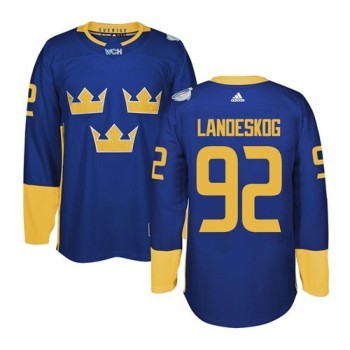 Team Sweden #92 Gabriel Landeskog Blue 2016 World Cup Stitched NHL Jersey Team Sweden #92 Gabriel Landeskog Blue 2016 World Cup Stitched NHL Jersey