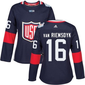 Team USA #16 James van Riemsdyk Navy Blue 2016 World Cup Women's Stitched NHL Jersey Team USA #16 James van Riemsdyk Navy Blue 2016 World Cup Women's Stitched NHL Jersey