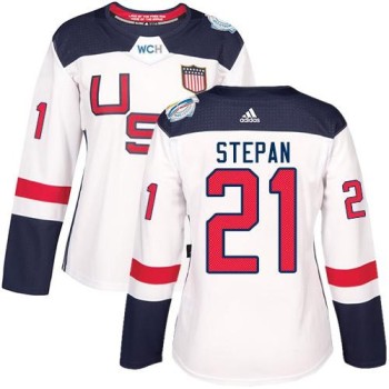Team USA #21 Derek Stepan White 2016 World Cup Women's Stitched NHL Jersey Team USA #21 Derek Stepan White 2016 World Cup Women's Stitched NHL Jersey
