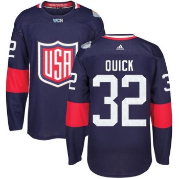 Team USA #32 Jonathan Quick Navy Blue 2016 World Cup Stitched Youth NHL Jersey Team USA #32 Jonathan Quick Navy Blue 2016 World Cup Stitched Youth NHL Jersey