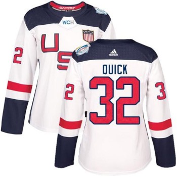 Team USA #32 Jonathan Quick White 2016 World Cup Women's Stitched NHL Jersey Team USA #32 Jonathan Quick White 2016 World Cup Women's Stitched NHL Jersey