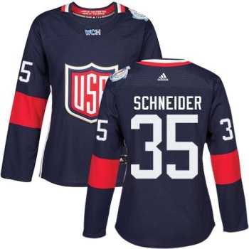 Team USA #35 Cory Schneider Navy Blue 2016 World Cup Women's Stitched NHL Jersey Team USA #35 Cory Schneider Navy Blue 2016 World Cup Women's Stitched NHL Jersey