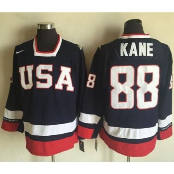 Team USA #88 Patrick Kane Navy Blue 2010 Olympic 1960 Throwback Stitched NHL Jersey Team USA #88 Patrick Kane Navy Blue 2010 Olympic 1960 Throwback Stitched NHL Jersey