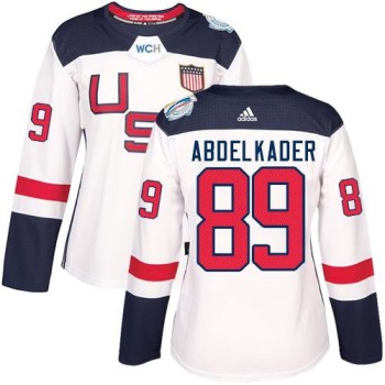 Team USA #89 Justin Abdelkader White 2016 World Cup Women's Stitched NHL Jersey Team USA #89 Justin Abdelkader White 2016 World Cup Women's Stitched NHL Jersey