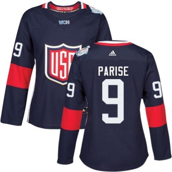 Team USA #9 Zach Parise Navy Blue 2016 World Cup Women's Stitched NHL Jersey Team USA #9 Zach Parise Navy Blue 2016 World Cup Women's Stitched NHL Jersey