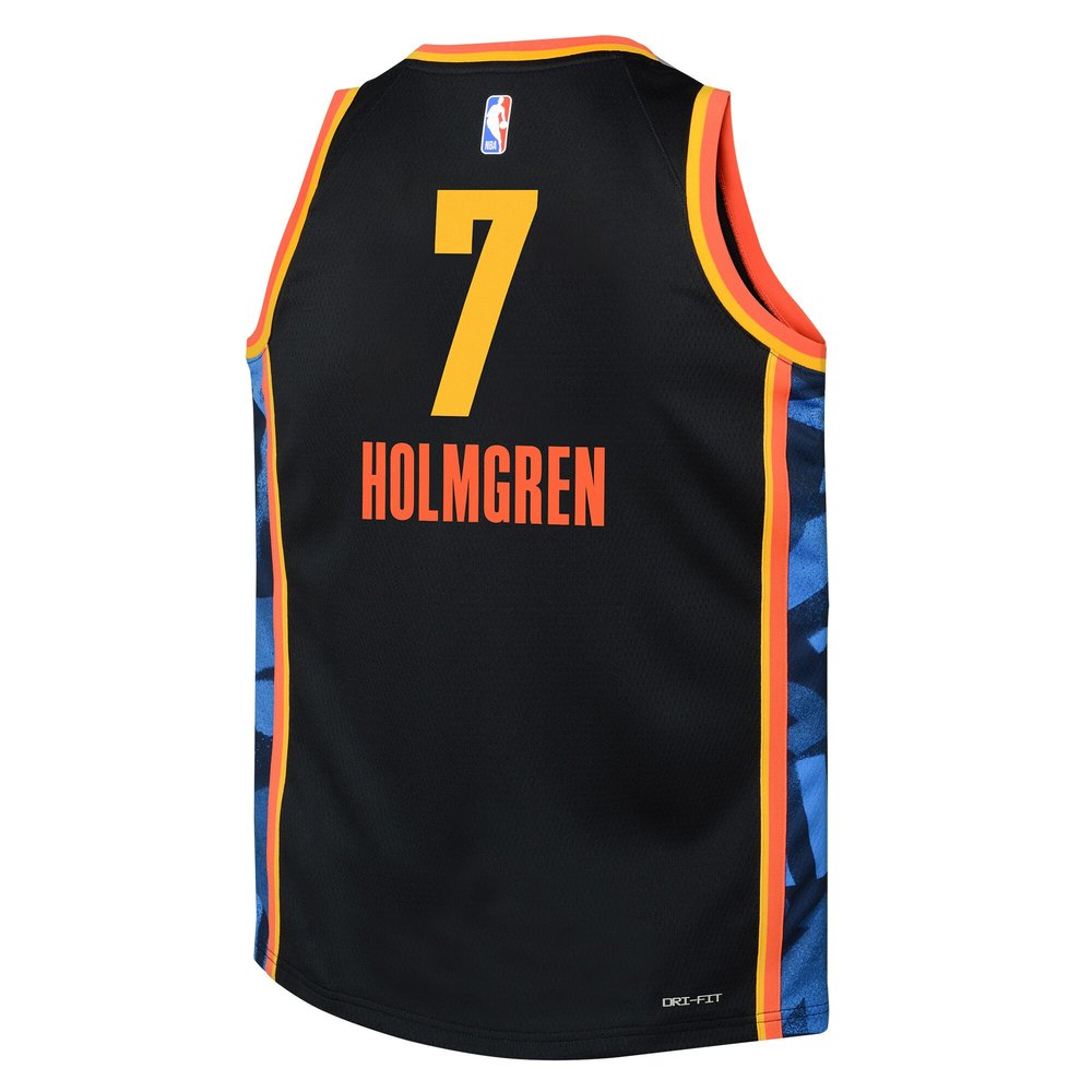 Youth Oklahoma City Thunder Chet Holmgren Black 2024/25 Swingman Player Jersey - City Edition