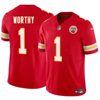 Men's Kansas City Chiefs #1 Xavier Worthy Red 2024 Draft F.U.S.E. Vapor Untouchable Limited Stitched Football Jersey Men's Kansas City Chiefs #1 Xavier Worthy Red 2024 Draft F.U.S.E. Vapor Untouchable Limited Stitched Football Jersey