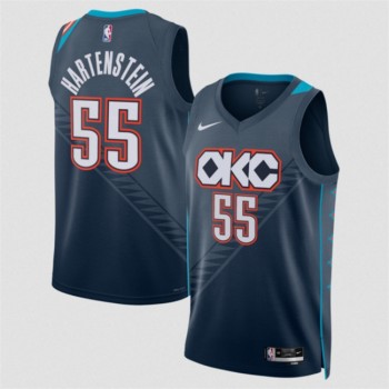 Men's Oklahoma City Thunder #55 Isaiah Hartenstein Navy 2025/26 City Edition Stitched Basketball Jersey