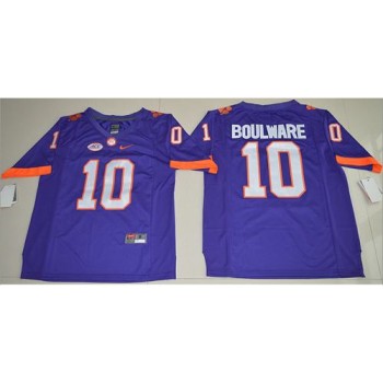 Tigers #10 Ben Boulware Purple Limited Stitched NCAA Jersey Tigers #10 Ben Boulware Purple Limited Stitched NCAA Jersey