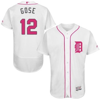 Tigers #12 Anthony Gose White Flexbase Authentic Collection 2016 Mother's Day Stitched MLB Jersey Tigers #12 Anthony Gose White Flexbase Authentic Collection 2016 Mother's Day Stitched MLB Jersey