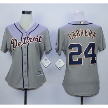Tigers #24 Miguel Cabrera Grey Road Women's Stitched MLB Jersey Tigers #24 Miguel Cabrera Grey Road Women's Stitched MLB Jersey
