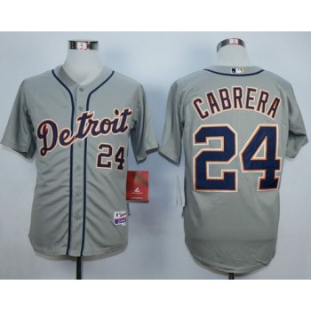 Tigers #24 Miguel Cabrera Grey Stitched MLB Jersey Tigers #24 Miguel Cabrera Grey Stitched MLB Jersey