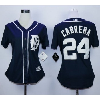 Tigers #24 Miguel Cabrera Navy Blue Women's Fashion Stitched MLB Jersey Tigers #24 Miguel Cabrera Navy Blue Women's Fashion Stitched MLB Jersey