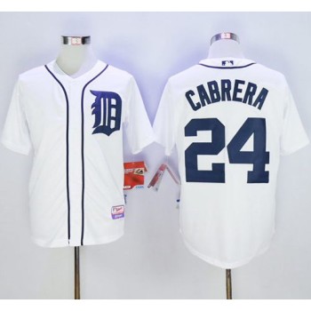 Tigers #24 Miguel Cabrera Stitched White MLB Jersey Tigers #24 Miguel Cabrera Stitched White MLB Jersey