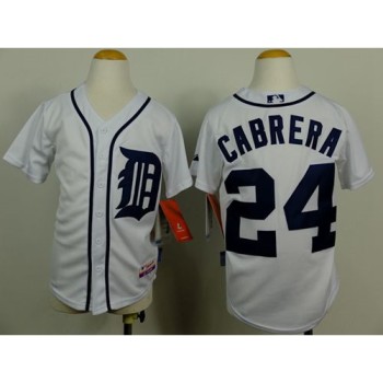 Tigers #24 Miguel Cabrera White Cool Base Stitched Youth MLB Jersey Tigers #24 Miguel Cabrera White Cool Base Stitched Youth MLB Jersey
