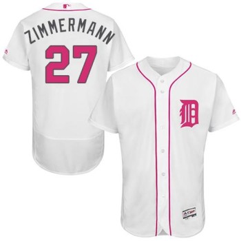 Tigers #27 Jordan Zimmermann White Flexbase Authentic Collection 2016 Mother's Day Stitched MLB Jersey Tigers #27 Jordan Zimmermann White Flexbase Authentic Collection 2016 Mother's Day Stitched MLB Jersey