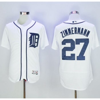 Tigers #27 Jordan Zimmermann White Flexbase Authentic Collection Stitched MLB Jersey Tigers #27 Jordan Zimmermann White Flexbase Authentic Collection Stitched MLB Jersey