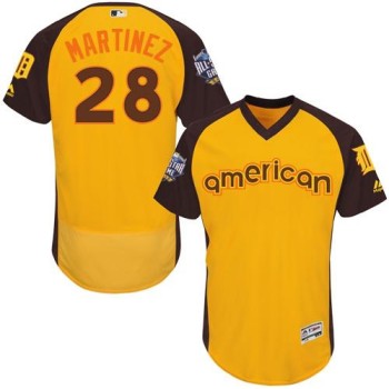 Tigers #28 J. D. Martinez Gold Flexbase Authentic Collection 2016 All-Star American League Stitched MLB Jersey Tigers #28 J. D. Martinez Gold Flexbase Authentic Collection 2016 All-Star American League Stitched MLB Jersey