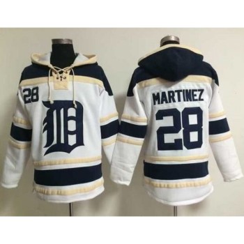 Tigers #28 J. D. Martinez White Sawyer Hooded Sweatshirt MLB Hoodie Tigers #28 J. D. Martinez White Sawyer Hooded Sweatshirt MLB Hoodie