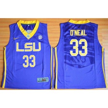 Tigers #33 Shaquille O'Neal Purple Basketball Stitched Youth NCAA Jersey