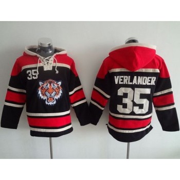 Tigers #35 Justin Verlander Black Sawyer Hooded Sweatshirt MLB Hoodie Tigers #35 Justin Verlander Black Sawyer Hooded Sweatshirt MLB Hoodie