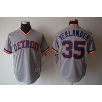 Tigers #35 Justin Verlander Grey 1970's Turn Back The Clock Stitched MLB Jersey Tigers #35 Justin Verlander Grey 1970's Turn Back The Clock Stitched MLB Jersey