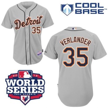 Tigers #35 Justin Verlander Grey Cool Base w/2012 World Series Patch Stitched MLB Jersey Tigers #35 Justin Verlander Grey Cool Base w/2012 World Series Patch Stitched MLB Jersey