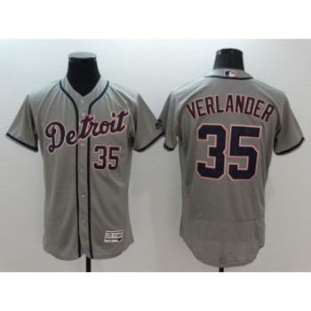 Tigers #35 Justin Verlander Grey Flexbase Authentic Collection Stitched MLB Jersey Tigers #35 Justin Verlander Grey Flexbase Authentic Collection Stitched MLB Jersey