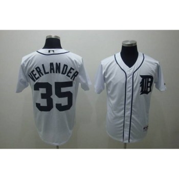 Tigers #35 Justin Verlander Stitched White MLB Jersey Tigers #35 Justin Verlander Stitched White MLB Jersey