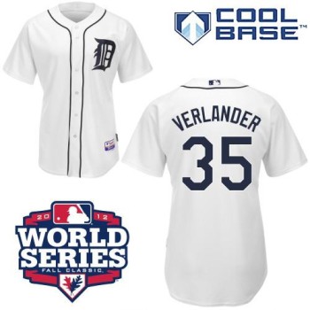 Tigers #35 Justin Verlander White Cool Base w/2012 World Series Patch Stitched MLB Jersey Tigers #35 Justin Verlander White Cool Base w/2012 World Series Patch Stitched MLB Jersey