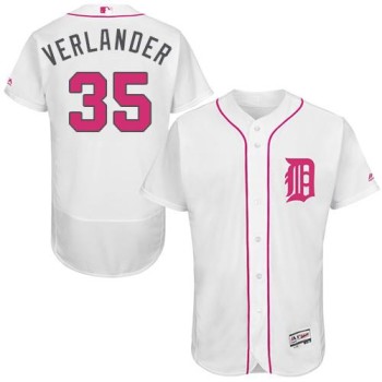 Tigers #35 Justin Verlander White Flexbase Authentic Collection 2016 Mother's Day Stitched MLB Jersey Tigers #35 Justin Verlander White Flexbase Authentic Collection 2016 Mother's Day Stitched MLB Jersey