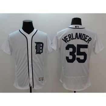 Tigers #35 Justin Verlander White Flexbase Authentic Collection Stitched MLB Jersey Tigers #35 Justin Verlander White Flexbase Authentic Collection Stitched MLB Jersey