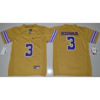 Tigers #3 Odell Beckham Jr Gridiron Gold Limited Legend Stitched Youth NCAA Jersey Tigers #3 Odell Beckham Jr Gridiron Gold Limited Legend Stitched Youth NCAA Jersey