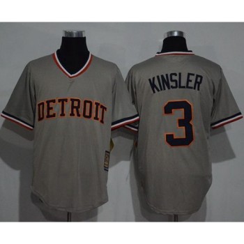 Tigers #3 ian Kinsler Grey Cooperstown Throwback Stitched MLB Jersey Tigers #3 ian Kinsler Grey Cooperstown Throwback Stitched MLB Jersey