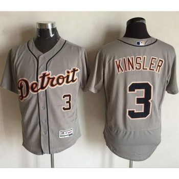 Tigers #3 ian Kinsler Grey Flexbase Authentic Collection Stitched MLB Jersey Tigers #3 ian Kinsler Grey Flexbase Authentic Collection Stitched MLB Jersey