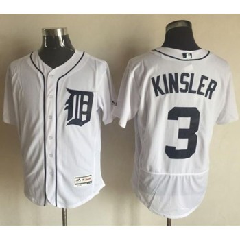 Tigers #3 ian Kinsler White Flexbase Authentic Collection Stitched MLB Jersey Tigers #3 ian Kinsler White Flexbase Authentic Collection Stitched MLB Jersey