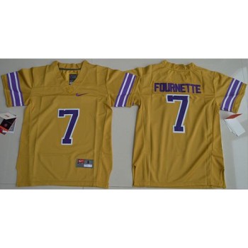 Tigers #7 Leonard Fournette Gridiron Gold Limited Legend Stitched Youth NCAA Jersey Tigers #7 Leonard Fournette Gridiron Gold Limited Legend Stitched Youth NCAA Jersey