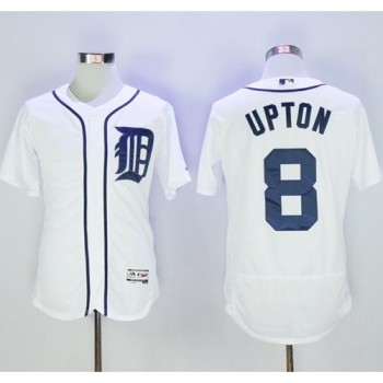 Tigers #8 Justin Upton White Flexbase Authentic Collection Stitched MLB Jersey Tigers #8 Justin Upton White Flexbase Authentic Collection Stitched MLB Jersey