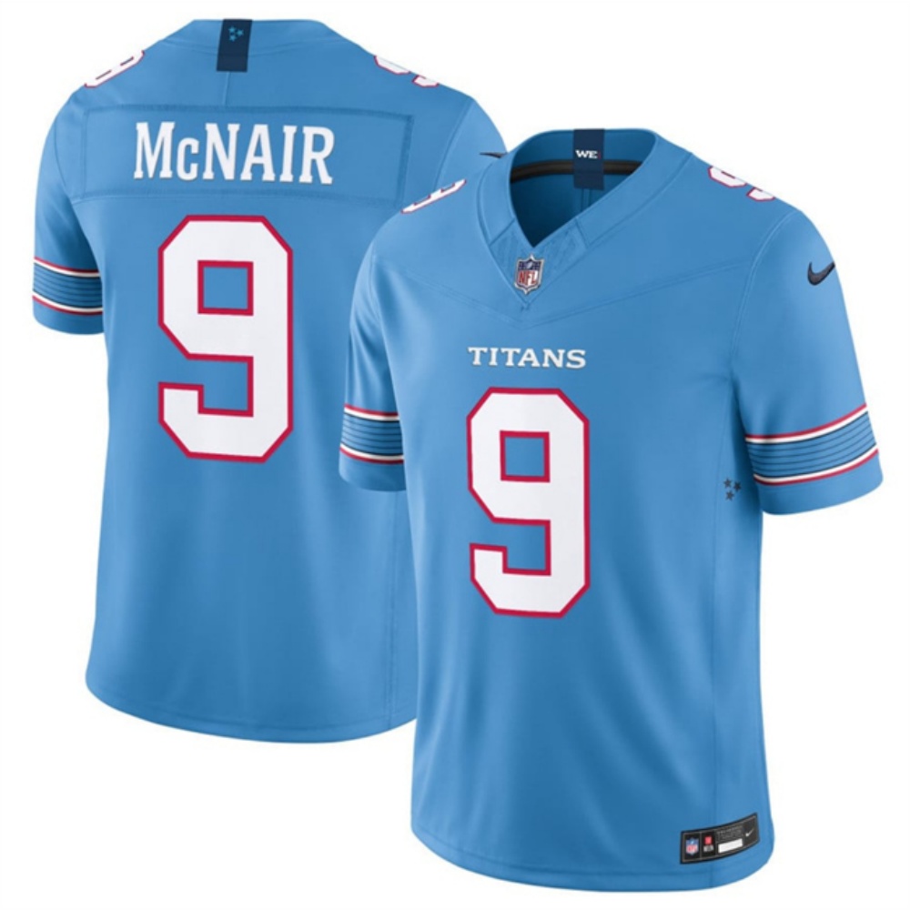 Men's Tennessee Titans #9 Steve McNair Light Blue F.U.S.E. Vapor Limited Stitched Football Jersey