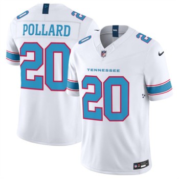 Men's Tennessee Titans #20 Tony Pollard White F.U.S.E. Vapor Limited Stitched Football Jersey