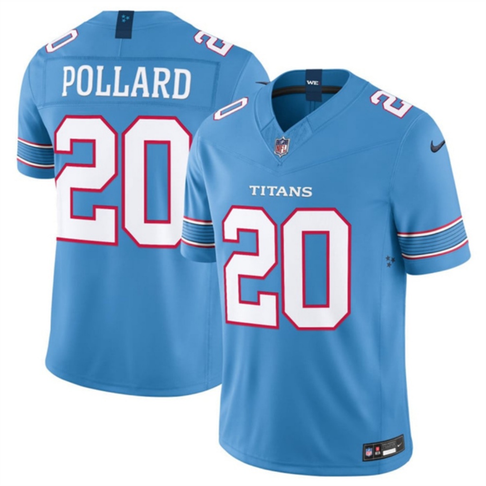 Men's Tennessee Titans #20 Tony Pollard Light Blue F.U.S.E. Vapor Limited Stitched Football Jersey