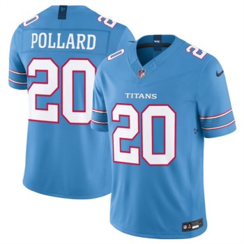 Men's Tennessee Titans #20 Tony Pollard Light Blue F.U.S.E. Vapor Limited Stitched Football Jersey