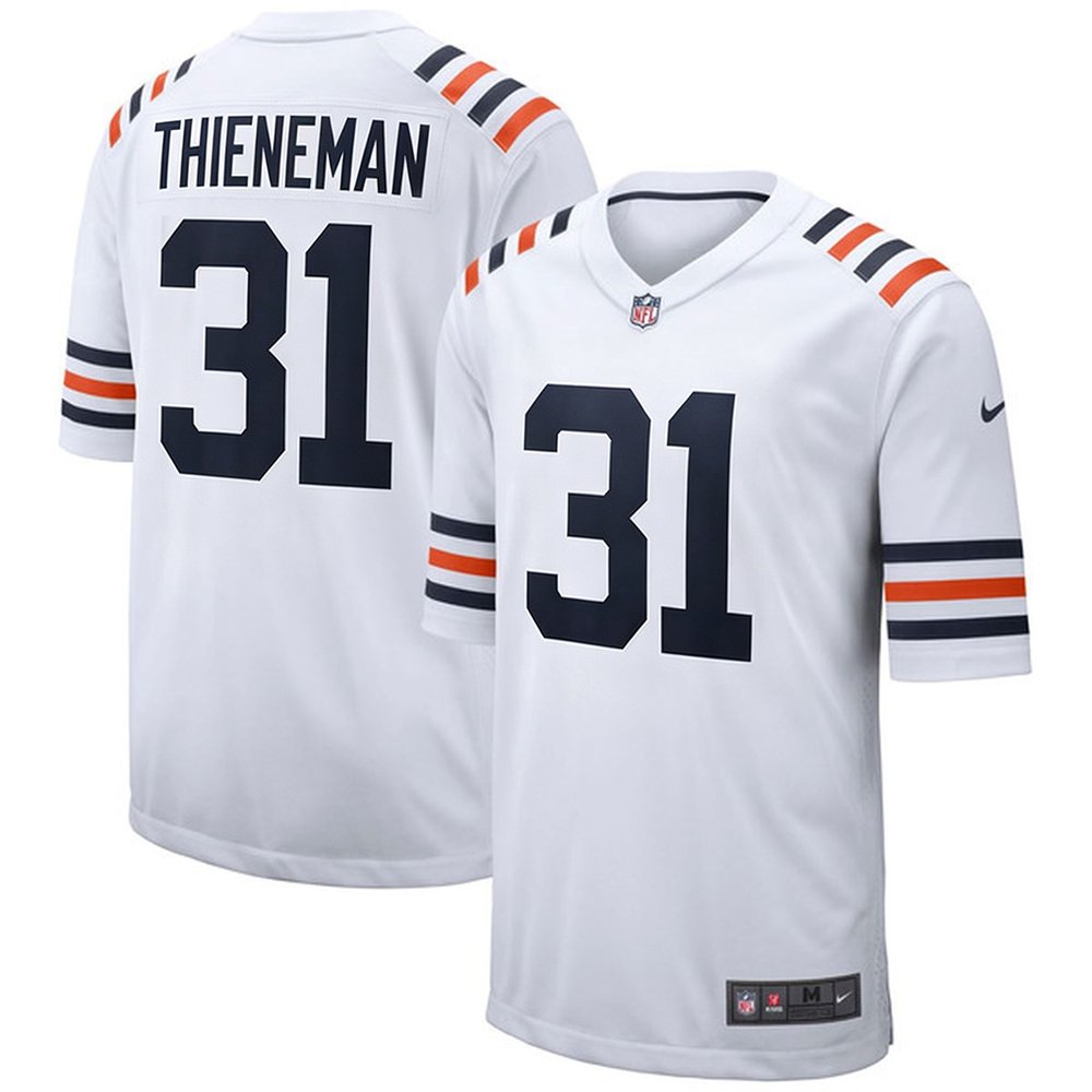 Men's Chicago Bears #31 Dillon Thieneman White 2026 NFL Draft Game Jersey Men's Chicago Bears #31 Dillon Thieneman White 2026 NFL Draft Game Jersey