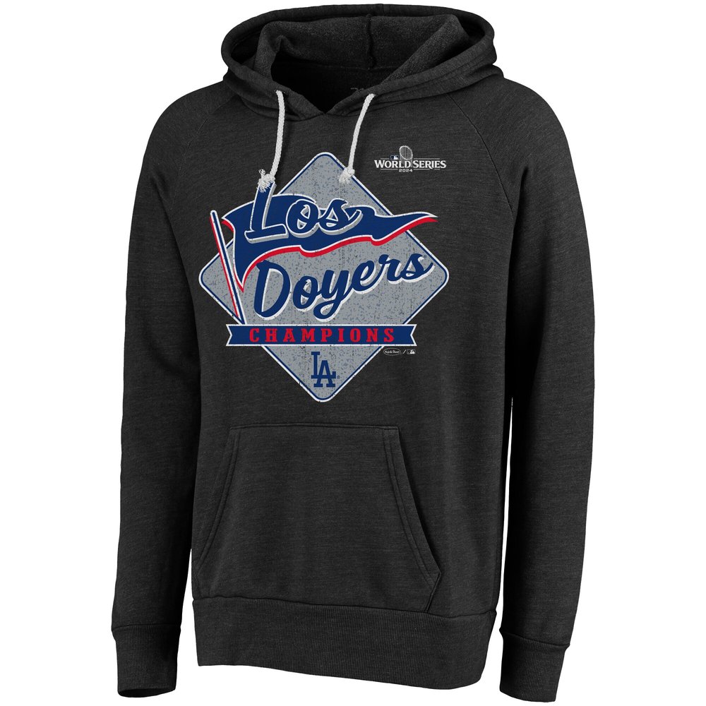 Men's Los Angeles Dodgers Threads Black 2024 World Series Champions Hoodie