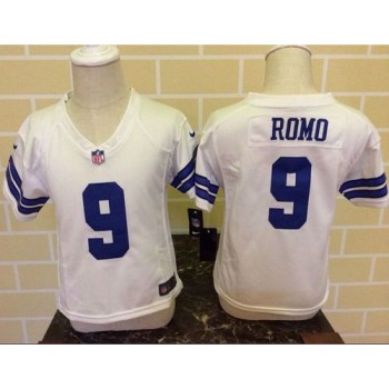 Toddler Cowboys #9 Tony Romo White Stitched NFL Elite Jersey