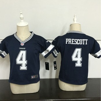 Toddler Dallas Cowboys #4 Dak Prescott Navy Blue Team Color Stitched NFL Jersey
