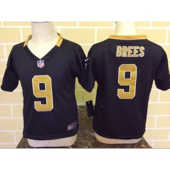 Toddler New Orleans Saints #9 Drew Brees Black Stitched NFL Jersey