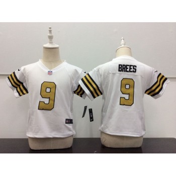 Toddler New Orleans Saints #9 Drew Brees White Stitched NFL Jersey Toddler New Orleans Saints #9 Drew Brees White Stitched NFL Jersey
